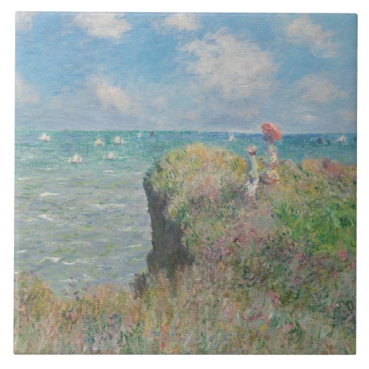 Claude Monet - Cliff Walk in Pourville Tegeltje (Voorkant)