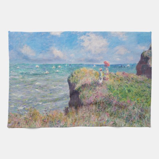 Claude Monet - Cliff Walk in Pourville Theedoek (Horizontaal)