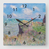 Claude Monet - Cliff Walk in Pourville Vierkante Klok (Voorkant)