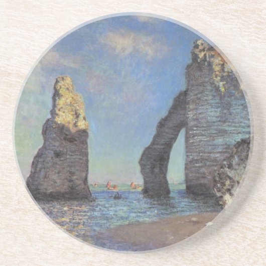 Claude Monet Cliffs bij Etretat Impressionist Pain Zandsteen Onderzetter (Voorkant)