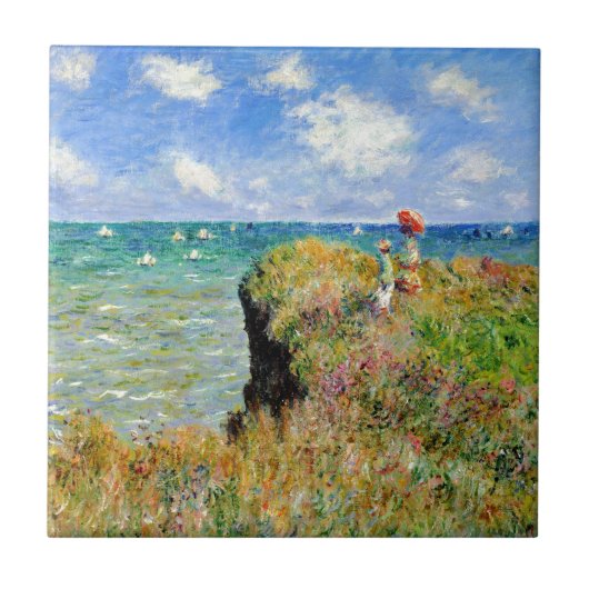 Claude Monet Clifftop Walk Tegeltje (Voorkant)