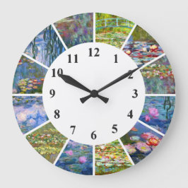 Claude Monet Clock Water Lilies Paintings Artwork Grote Klok