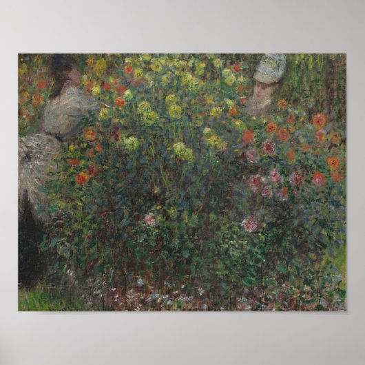 Claude Monet - Dames in de bloemen Poster (Voorkant)