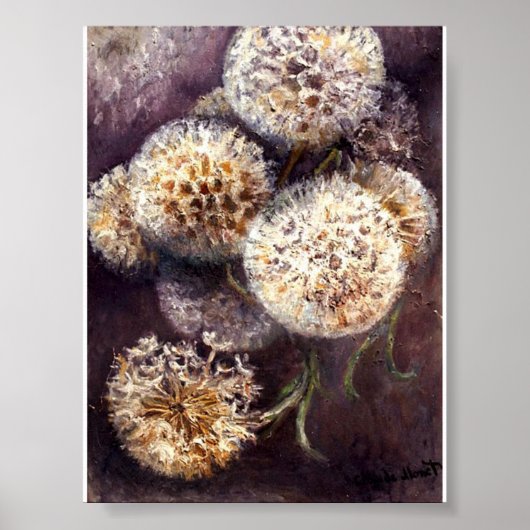 Claude Monet - Dandelions Reproduction Art Print (Voorkant)