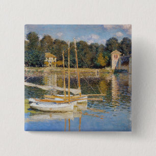 Claude Monet - De Argentijnse Brug Vierkante Button 5,1 Cm