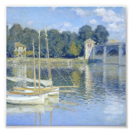 Claude Monet - De brug in Argenteuil Foto Afdruk (Voorkant)