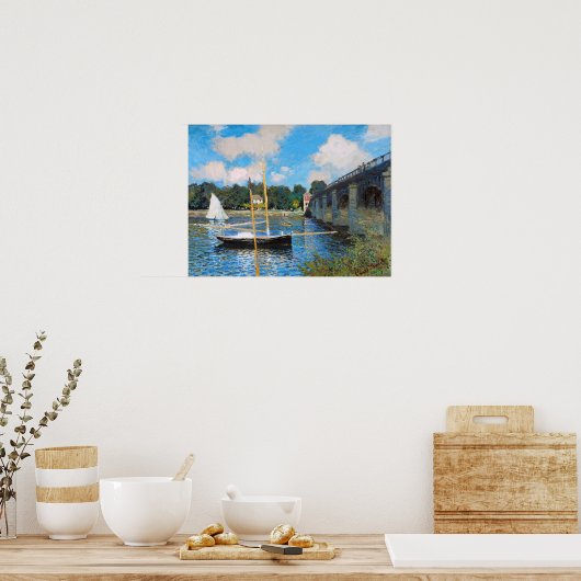 Claude Monet: De brug in Argenteuil Poster (Keuken)