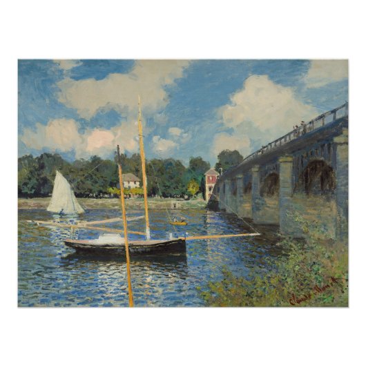 Claude Monet | De brug in Argenteuil Poster (Voorkant)