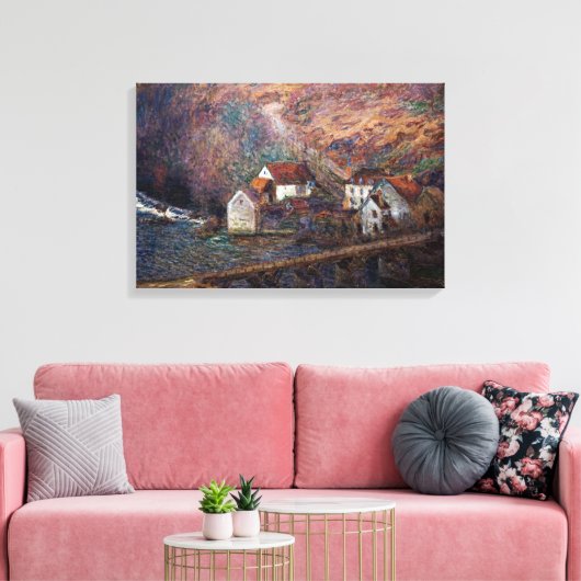 Claude Monet - De brug in Vervy Canvas Afdruk (Insitu (Woonkamer))