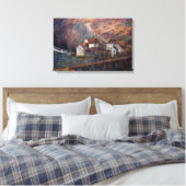 Claude Monet - De brug in Vervy Canvas Afdruk (Insitu (Slaapkamer))