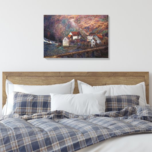 Claude Monet - De brug in Vervy Canvas Afdruk (Insitu (Slaapkamer))