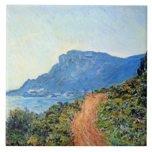 Claude Monet, De Corniche van Monaco, Tegeltje (Voorkant)