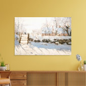 Claude Monet - De Ekster Canvas Afdruk (Insitu (Woonkamer))