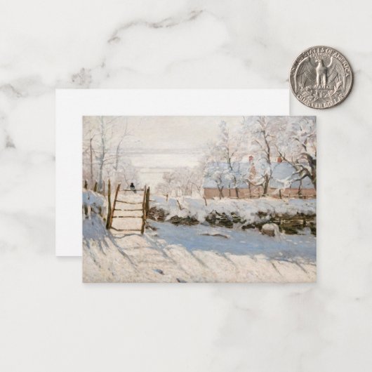 Claude Monet - De Ekster Notitiekaartje (Voorkant / Achterkant in situ)