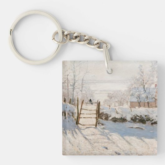 Claude Monet - De Ekster Sleutelhanger (Voorkant)