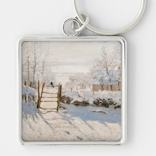 Claude Monet - De Ekster Sleutelhanger (Voorkant)