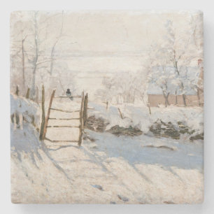 Claude Monet - De Ekster Stenen Onderzetter