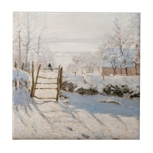 Claude Monet - De Ekster Tegeltje (Voorkant)