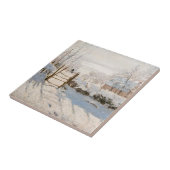 Claude Monet - De Ekster Tegeltje (Zijkant)