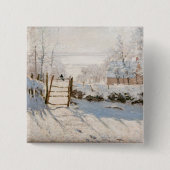 Claude Monet - De Ekster Vierkante Button 5,1 Cm (Voorkant)