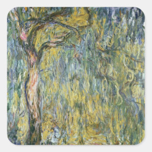 Claude Monet De grote wilg in Giverny, 1918 Vierkante Sticker