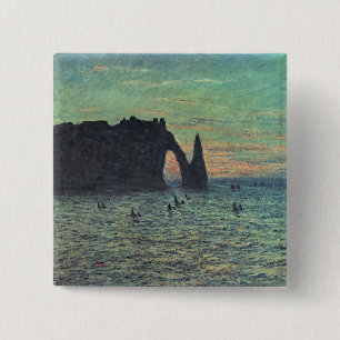 Claude Monet   De holle naald in Etretat, 1883 Vierkante Button 5,1 Cm