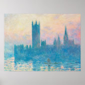 Claude Monet De huizen van het parlement, Sunset A Poster (Voorkant)