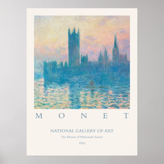 Claude Monet De Huizen van het Parlement Sunset Ar Poster (Voorkant)