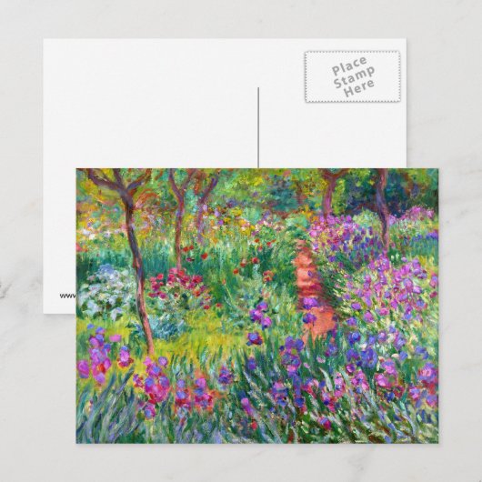 Claude Monet De Iris Garden in Giverny Briefkaart (Voorkant / Achterkant)