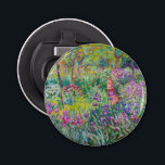 Claude Monet - De Iris Garden in Giverny Button Flesopener<br><div class="desc">The Iris Garden at Giverny / The Artists's Garden at Giverny - Claude Monet,  1899-1900</div>