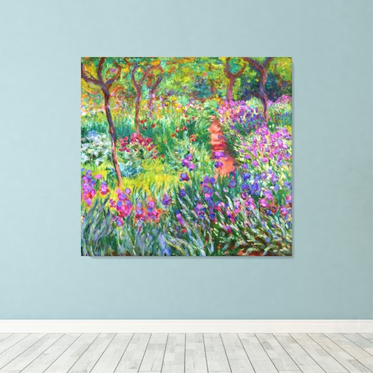 Claude Monet: De Iris Garden in Giverny Canvas Afdruk (Insitu (Houten vloer))