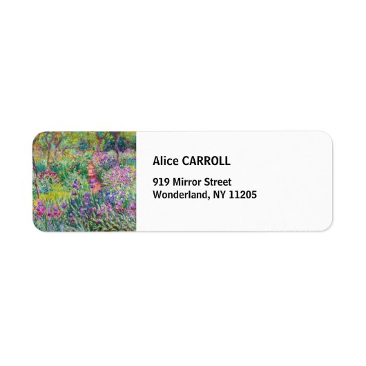 Claude Monet - De Iris Garden in Giverny Etiket (Voorkant)