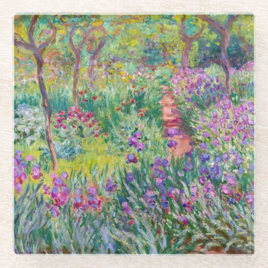 Claude Monet - De Iris Garden in Giverny Glazen Onderzetter (Voorkant)