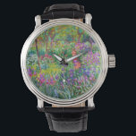 Claude Monet: De Iris Garden in Giverny Horloge<br><div class="desc">Een kleurrijk klassiek horloge met de iristuin van Giverny,  geschilderd door de Franse impressionistische schilder Claude Monet.</div>