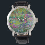 Claude Monet: De Iris Garden in Giverny Horloge<br><div class="desc">Een kleurrijk klassiek horloge met de iristuin van Giverny,  geschilderd door de Franse impressionistische schilder Claude Monet.</div>