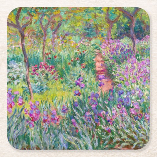Claude Monet - De Iris Garden in Giverny Kartonnen Onderzetters (Voorkant)