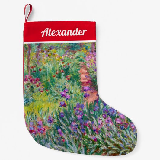 Claude Monet - De Iris Garden in Giverny Kleine Kerstsok (Voorkant)