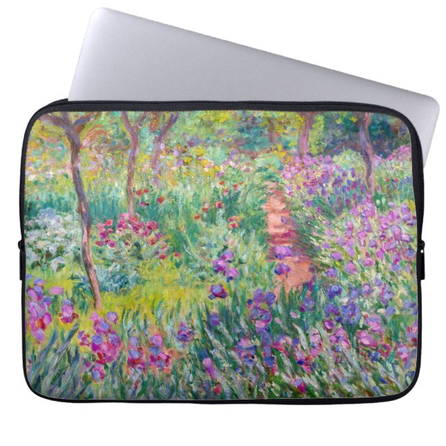 Claude Monet - De Iris Garden in Giverny Laptop Sleeve (Voorkant)