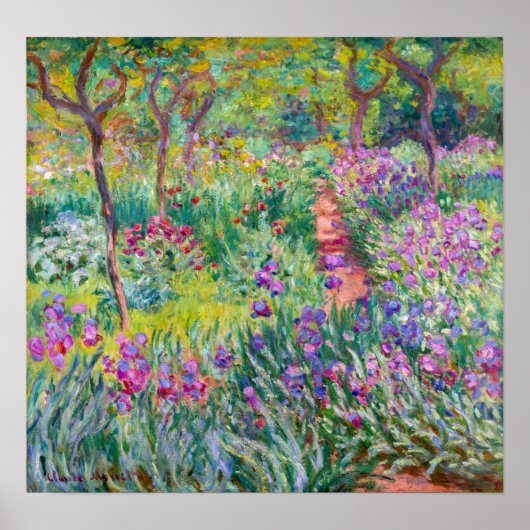 Claude Monet - De Iris Garden in Giverny Poster (Voorkant)
