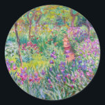 Claude Monet - De Iris Garden in Giverny Ronde Sticker<br><div class="desc">The Iris Garden at Giverny / The Artists's Garden at Giverny - Claude Monet,  1899-1900</div>