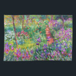 Claude Monet De Iris Garden in Giverny Theedoek<br><div class="desc">Een kleurrijke klassieke keukenhanddoek met de iristuin in Giverny,  geschilderd door de Franse impressionistische schilder Claude Monet.</div>