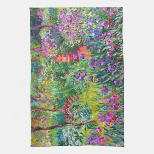 Claude Monet De Iris Garden in Giverny Theedoek (Verticaal)