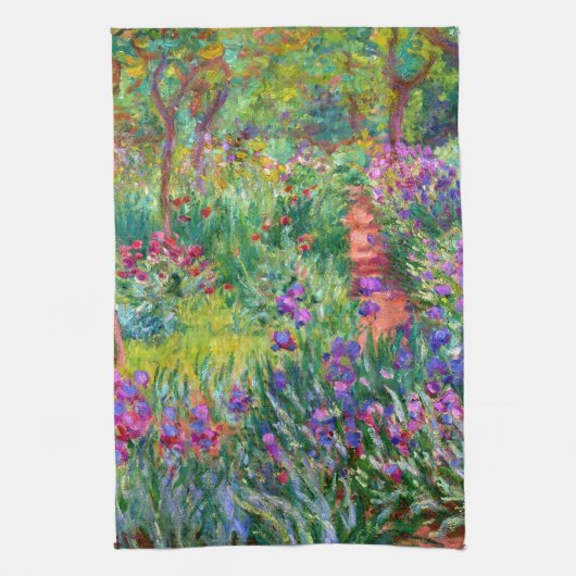 Claude Monet De Iris Garden in Giverny Theedoek (Verticaal)