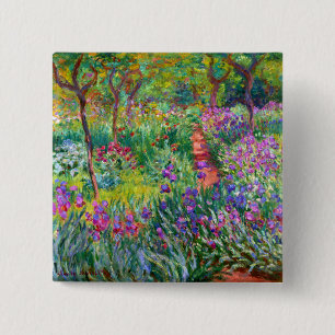 Claude Monet De Iris Garden in Giverny Vierkante Button 5,1 Cm