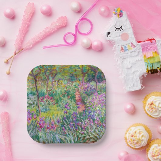 Claude Monet - De Iris Tuin in Giverny Papieren Bordje (Feest)