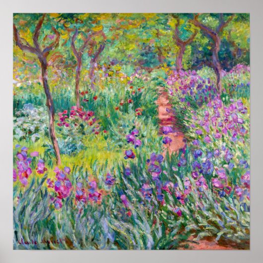 Claude Monet - De Iris Tuin in Giverny Poster (Voorkant)