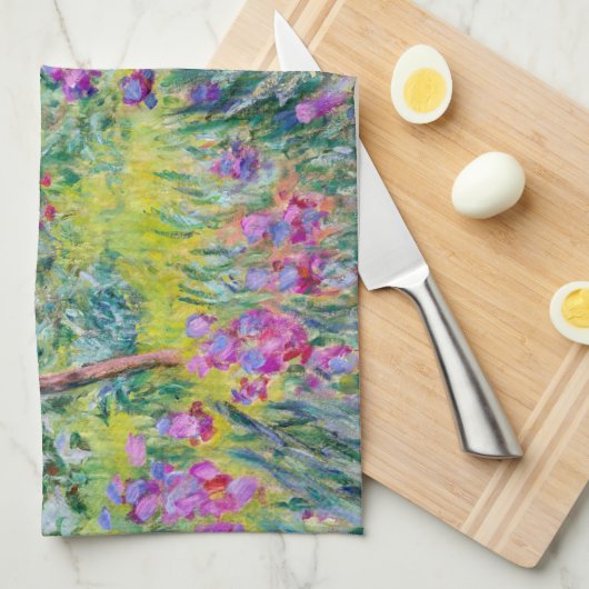 Claude Monet - De Iris Tuin in Giverny Theedoek (Quarter Fold)