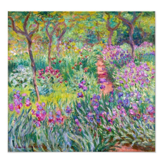 Claude Monet - De Irisentuin in Giverny Foto Afdruk (Voorkant)