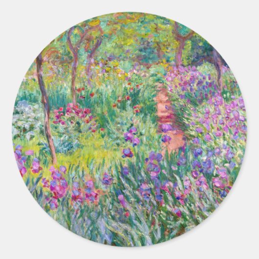 Claude Monet - De Irisentuin in Giverny Ronde Sticker (Voorkant)