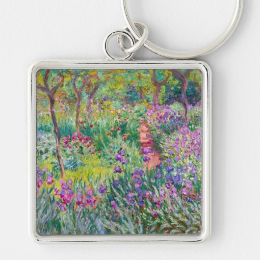 Claude Monet - De Irisentuin in Giverny Sleutelhanger (Voorkant)